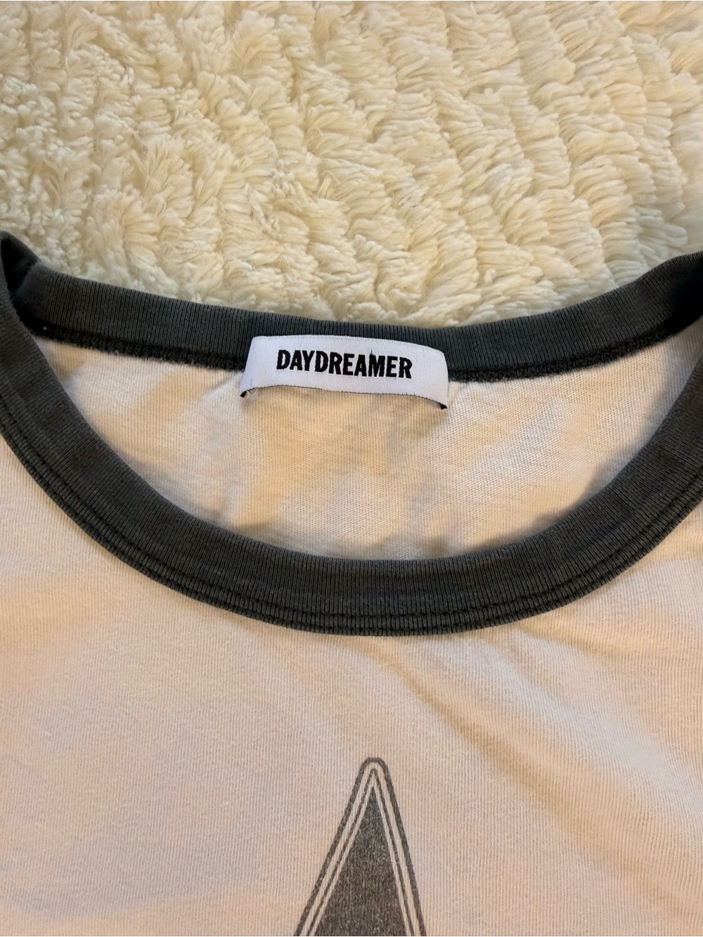 Daydreamer Cream Ringer Tee with Blue Star - Picture 2 of 4